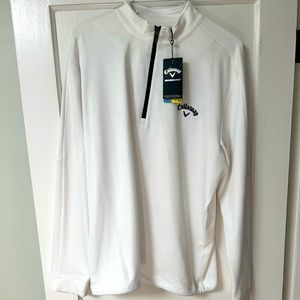 CALLOWAY (XL) Men’s 3/4 Zip Pull-Over Opti-Dri Long Sleeve White Golf Sport